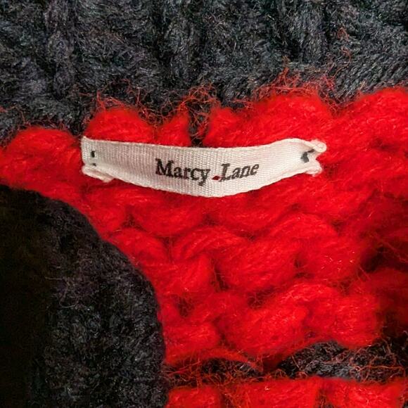 Vtg 1990s Black Red Handmade Fringe Trim Beaded Chunky Short Sleeve Cardigan L - Picture 3 of 3